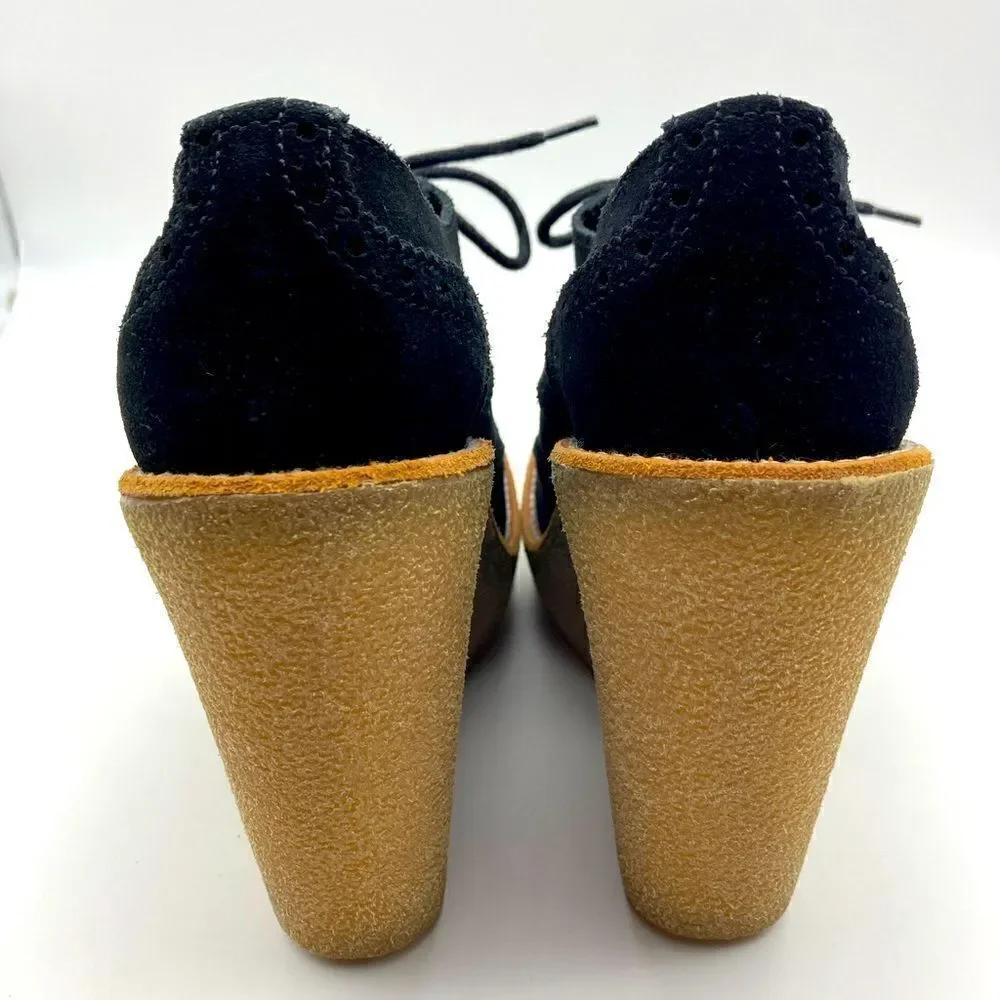 Pierre Hardy Black Suede Wedge Shoes Size 36/5,5